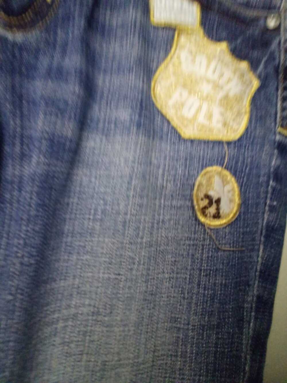 Southpole Jeans Women Juniors 5 Bootcut Y2K Patches Embellished Blue - Picture 10 of 16